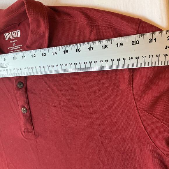 Duluth Trading Co. Men Short Sleeve Polo Shirt Size XL, bordeaux red - Picture 2 of 6